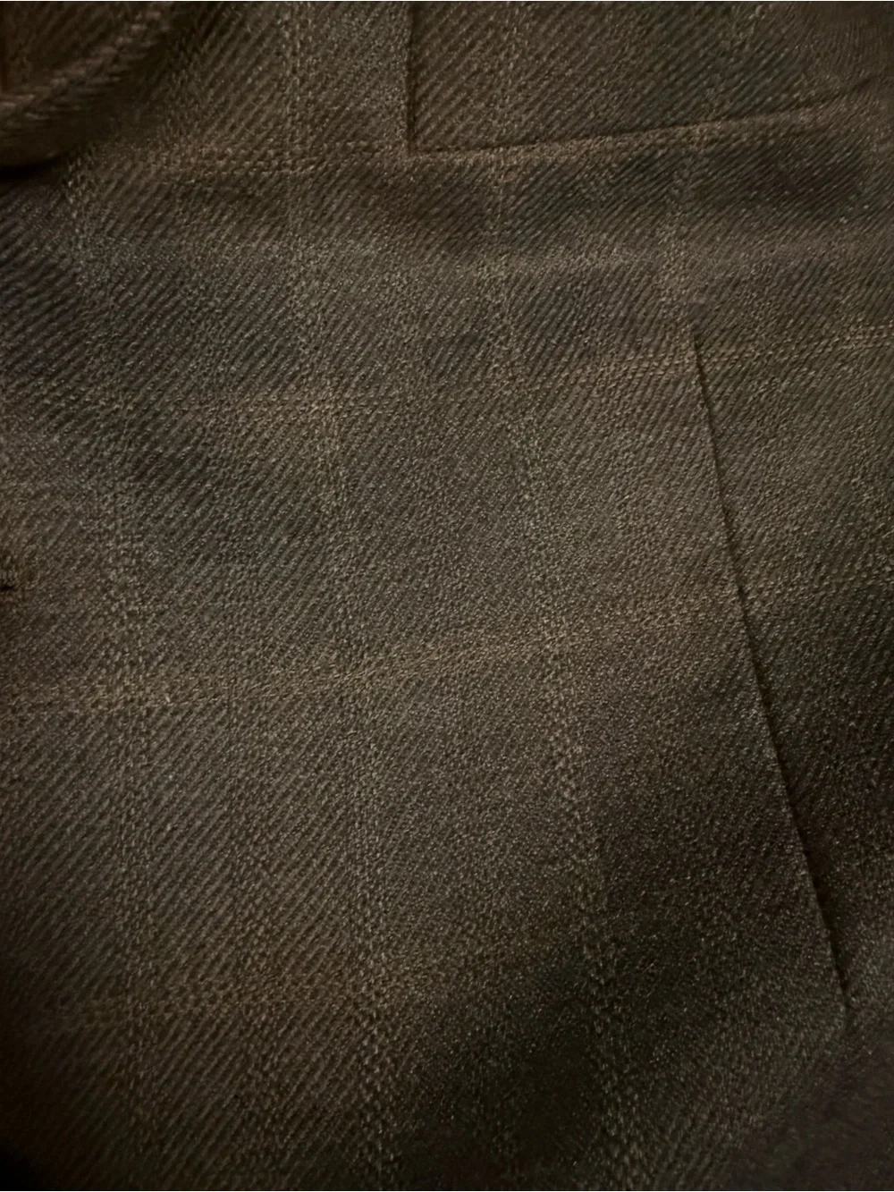 Stafford Executive Lambswool Cashmere Sport Coat Blazer - Mens 44R Brown Plaid